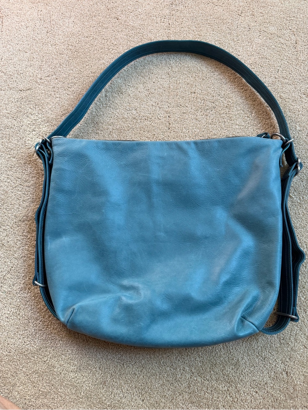 Rough & Tumble Medium | Classic Teal Leather Hobo
